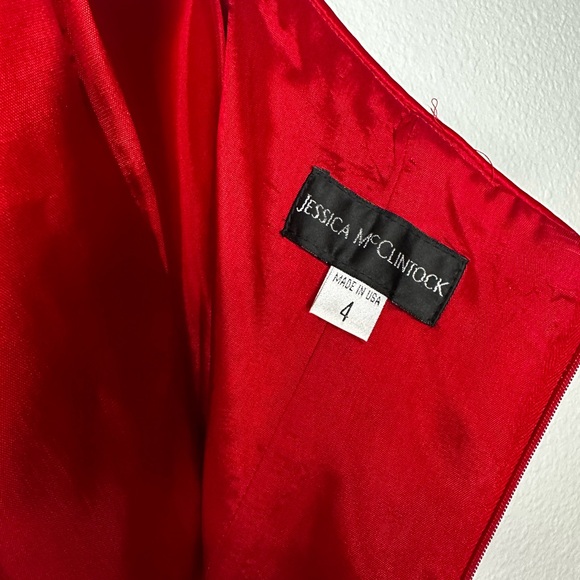Jessica McClintock Vibrant Red Dress - Picture 5 of 6